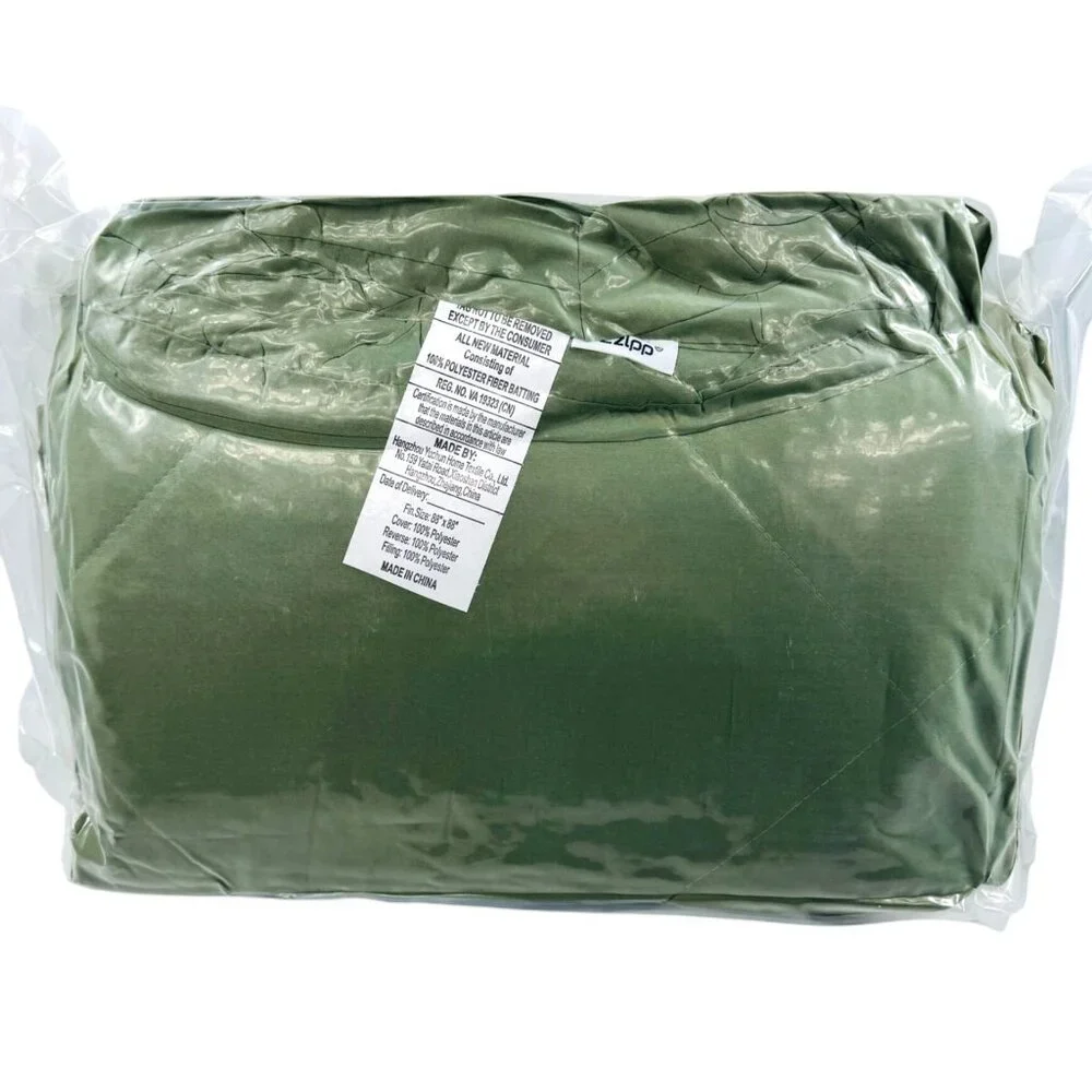 Zzlpp Flat & Fitted Sheets 1 Each Green - 100% Polyester Queen Size NIB